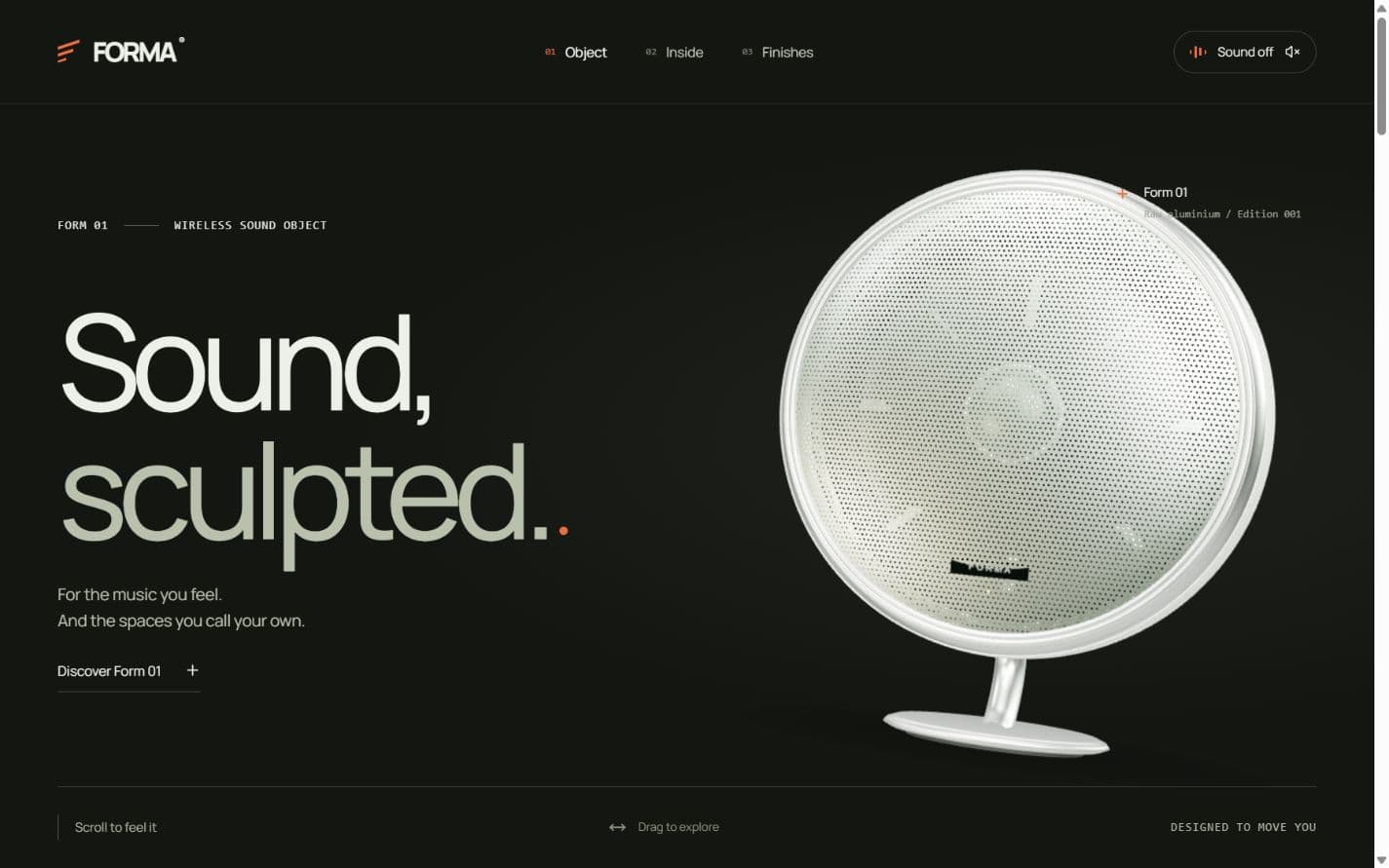 Homepage preview of the FORMA website demo
