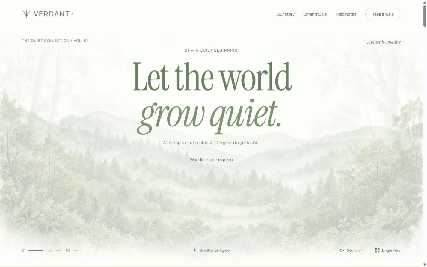 Homepage preview of the VERDANT website demo